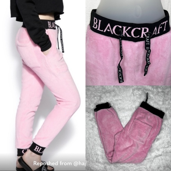 Blackcraft Pink Fuzzy Joggers - Picture 1 of 12